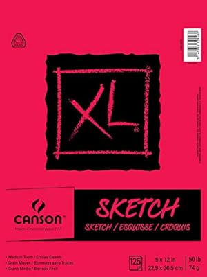 Canson XL Series Sketch Pad, 9x12 Inch, 125 Sheets