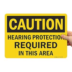 SmartSign Caution - Hearing Protection Required In This Area Label, 10" x 14" Laminated Vinyl