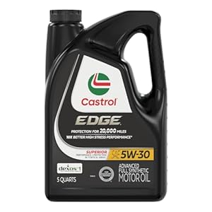Castrol EDGE Advanced Full Synthetic 5W-30 Motor Oil, 5 Qt