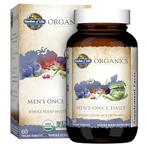 Garden of Life Once Daily Whole Food Multivitamin for Men, 60 Tablets
