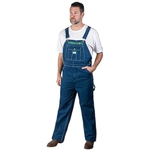 Liberty Men's Stone Washed Denim Zip Fly Bib Overall