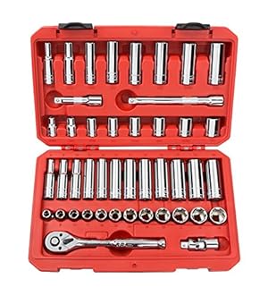 TEKTON 3/8-Inch Drive Socket Set, 6-Point, 45-Piece