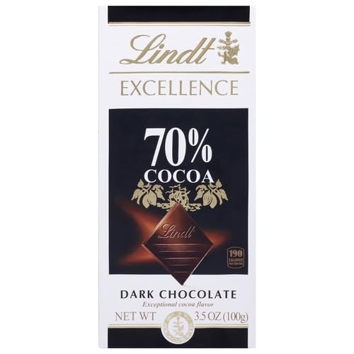 Lindt Excellence 70% Cocoa Dark Chocolate Bar, 3.5 oz