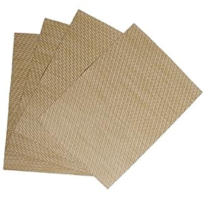 Benson Mills Twill Woven Vinyl Placemats, Set of 4, Beige