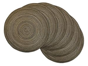 DII Tabletop Collection Variegated Round Placemat, Brown, Set of 6