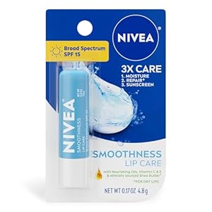NIVEA Smoothness Lip Care SPF 15, Shea Butter and Nourishing Oils, 0.17 oz Stick