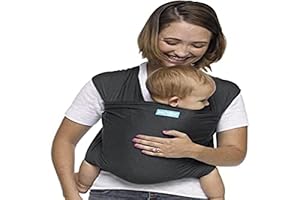 Moby Baby Wrap Carrier Evolution for Newborns to Toddlers (8-33lbs), Charcoal