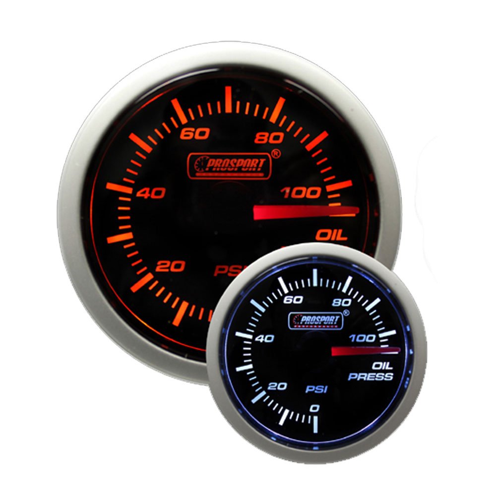 Prosport Amber/White 52mm Electric Oil Pressure Gauge with Sender