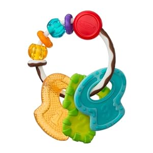 Infantino Cool & Chew Teether Keys, 3 Sensory Baby Teether Toys