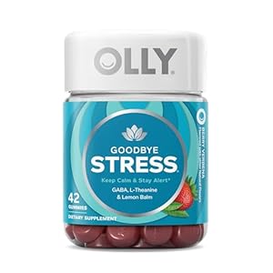 OLLY Goodbye Stress Gummy, GABA, L-Theanine, Lemon Balm, Berry, 42 Count