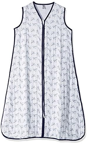 Hudson Baby Muslin Cotton Sleeveless Wearable Sleeping Bag, Paper Airplane
