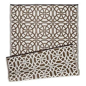 DII Reversible Indoor/Outdoor Infinity Circle Woven Rug, 4x6', Dark Brown