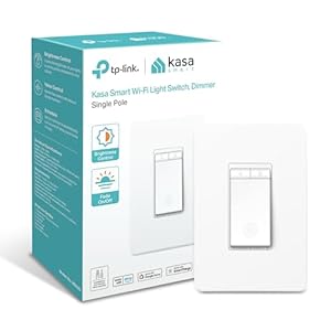 Kasa Smart Dimmer Switch HS220, Single Pole, Needs Neutral Wire, 2.4GHz Wi-Fi, Works with Alexa and Google Home, No Hub Required, 1 Pack