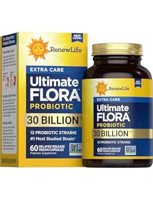 Renew Life Adult Probiotics 30 Billion CFU, Ultimate Flora Extra Care, 60 Count