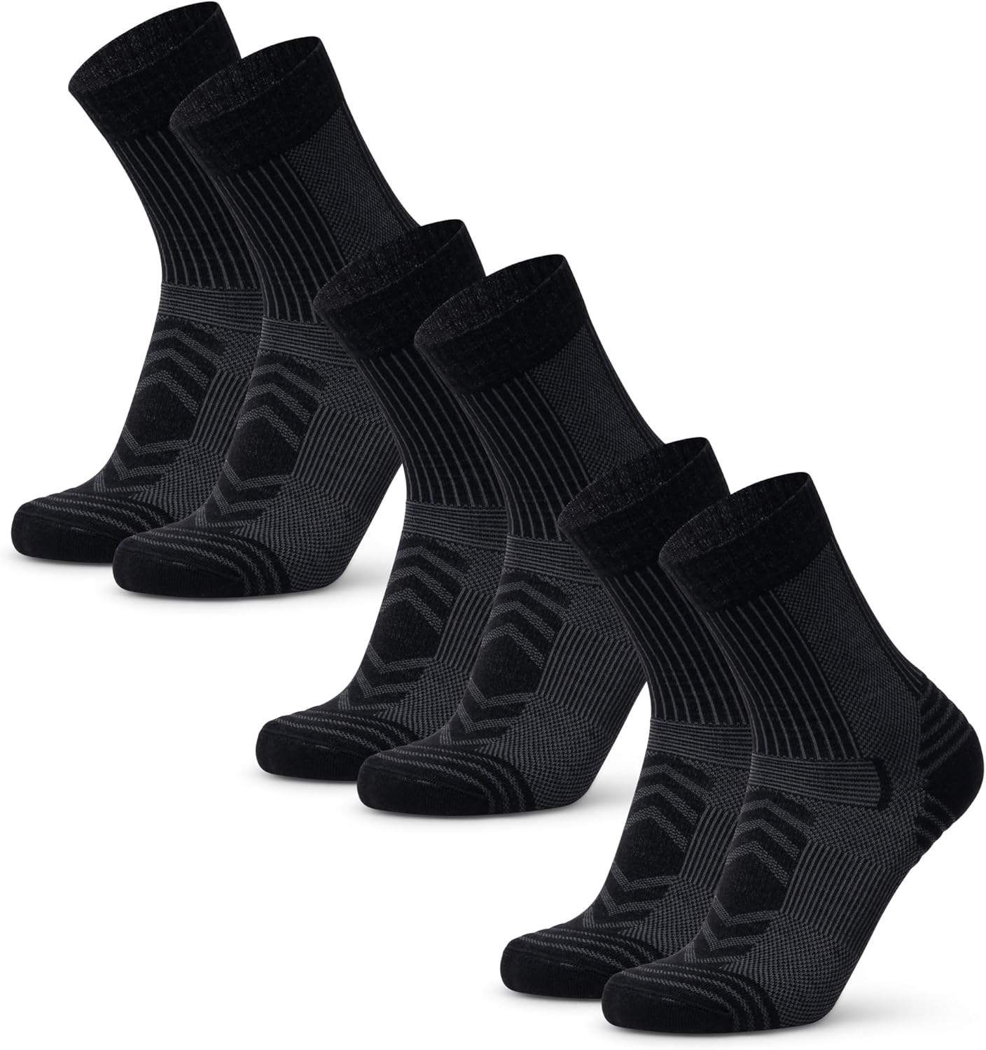 DANISH ENDURANCE Merino Wool Light Hiking Socks, Cushioned & Moisture Wicking
