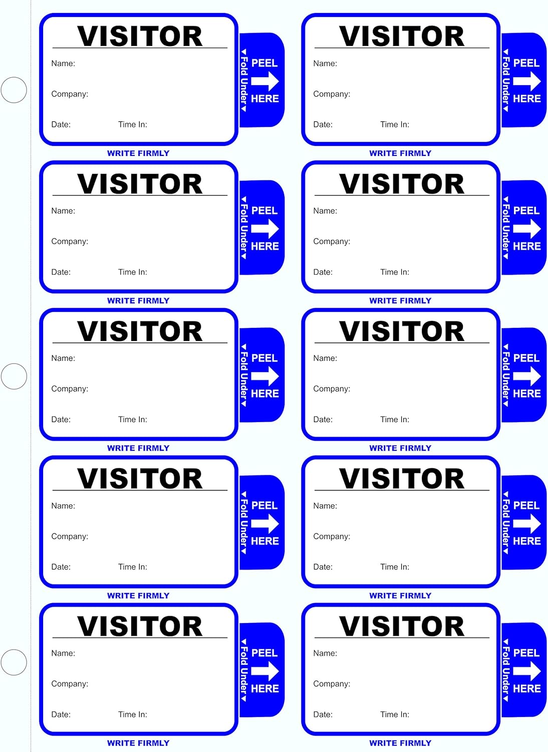 Secure Guard Self-Expiring Visitor Badges, 800/Pack
