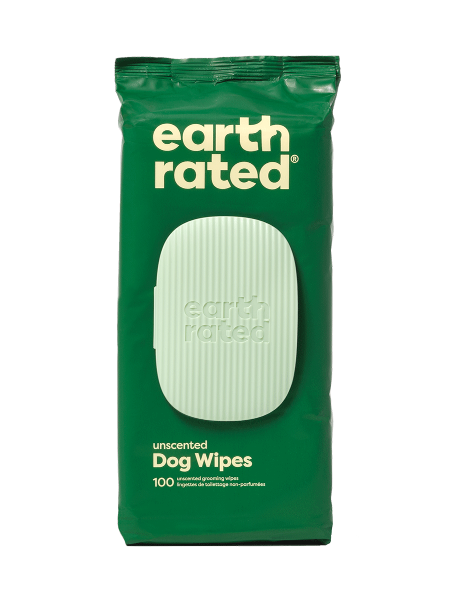 Earth Rated Hypoallergenic Unscented Pet Wipes, 100 Count