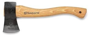 Husqvarna Hatchet Small Axe with Leather Sheath and Hickory Handle