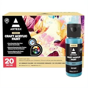 ARTEZA Craft Acrylic Paint, 2 oz Bottles, Water-Based, Matte Finish
