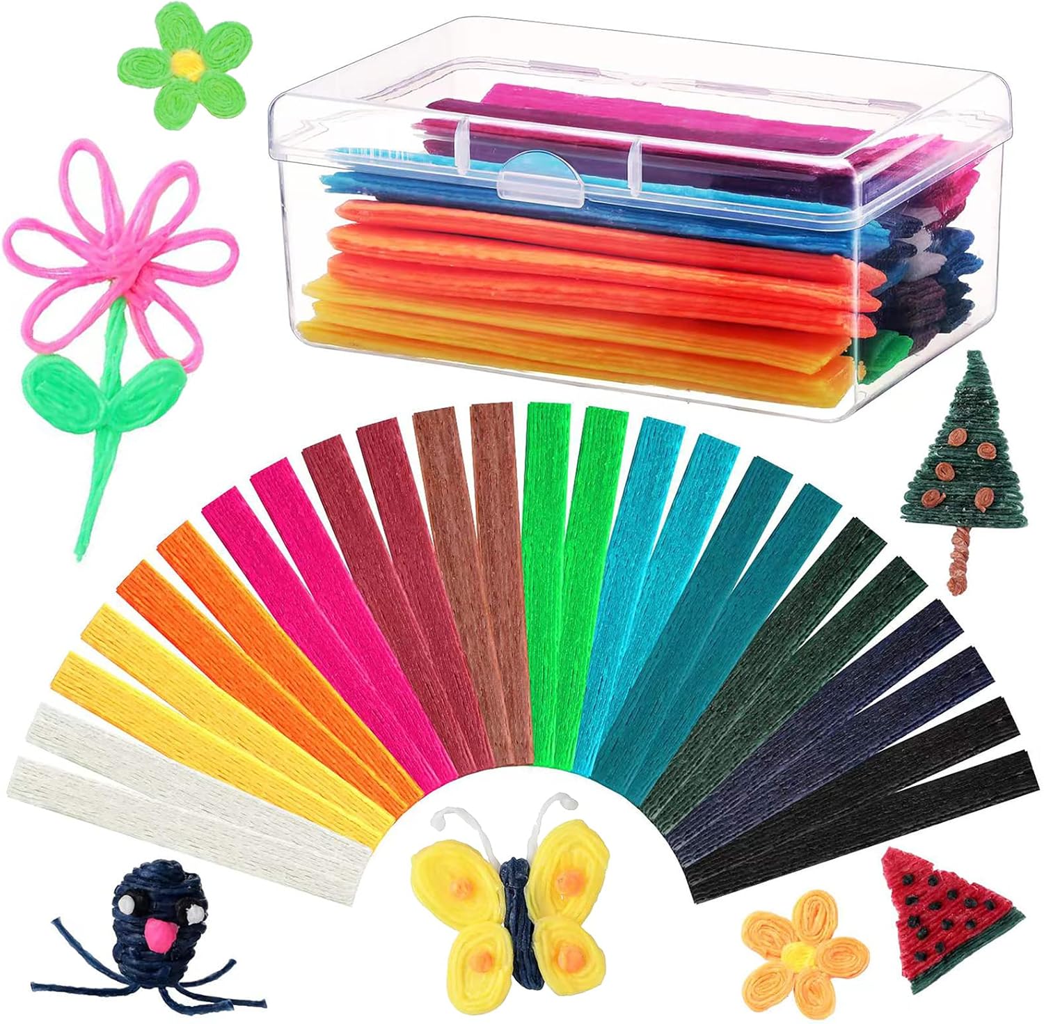 600 Pieces Wax Craft Sticks for Kids Bendable Sticky Yarn Molding Sculpting Sticks
