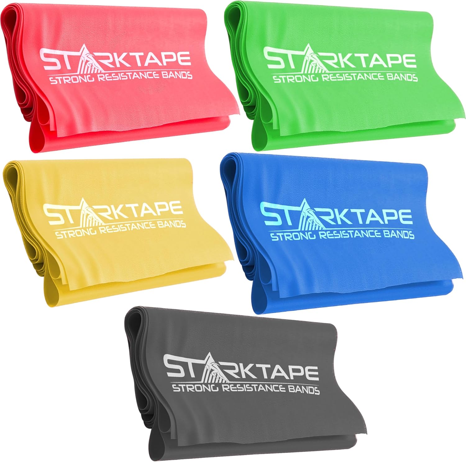 Starktape Resistance Bands Set, 5 Pack Non-Latex Physical Therapy