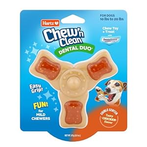 Hartz Chew 'n Clean Chew Toy Chicken Flavored Tri-Point Dog Toy, Small