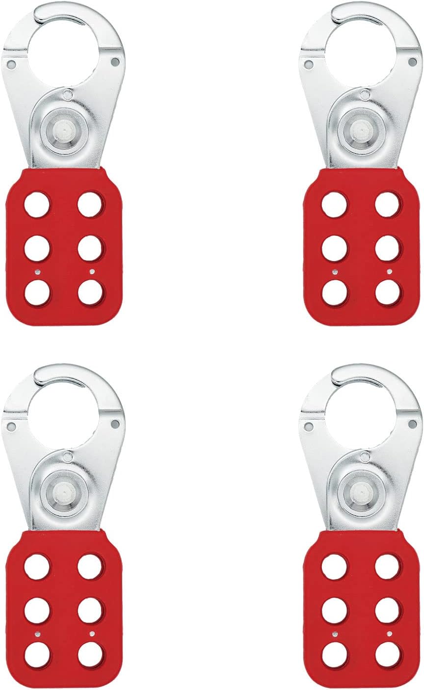 SAWISPHY Lockout Tagout Hasps, 4 Pack, 1 Inch Jaw Diameter
