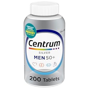 Centrum Silver Men's 50+ Multivitamin with Vitamin D3, B-Vitamins, Zinc — 200 Tablets