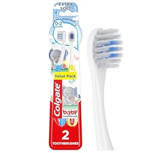 Colgate Kids Extra Soft Baby Toothbrush Pack, Ages 3-24 Months, 2 Count