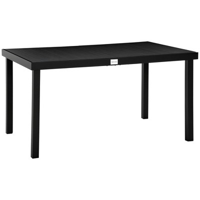 Outsunny Outdoor Dining Table for 6, Rectangular Aluminum Patio Table