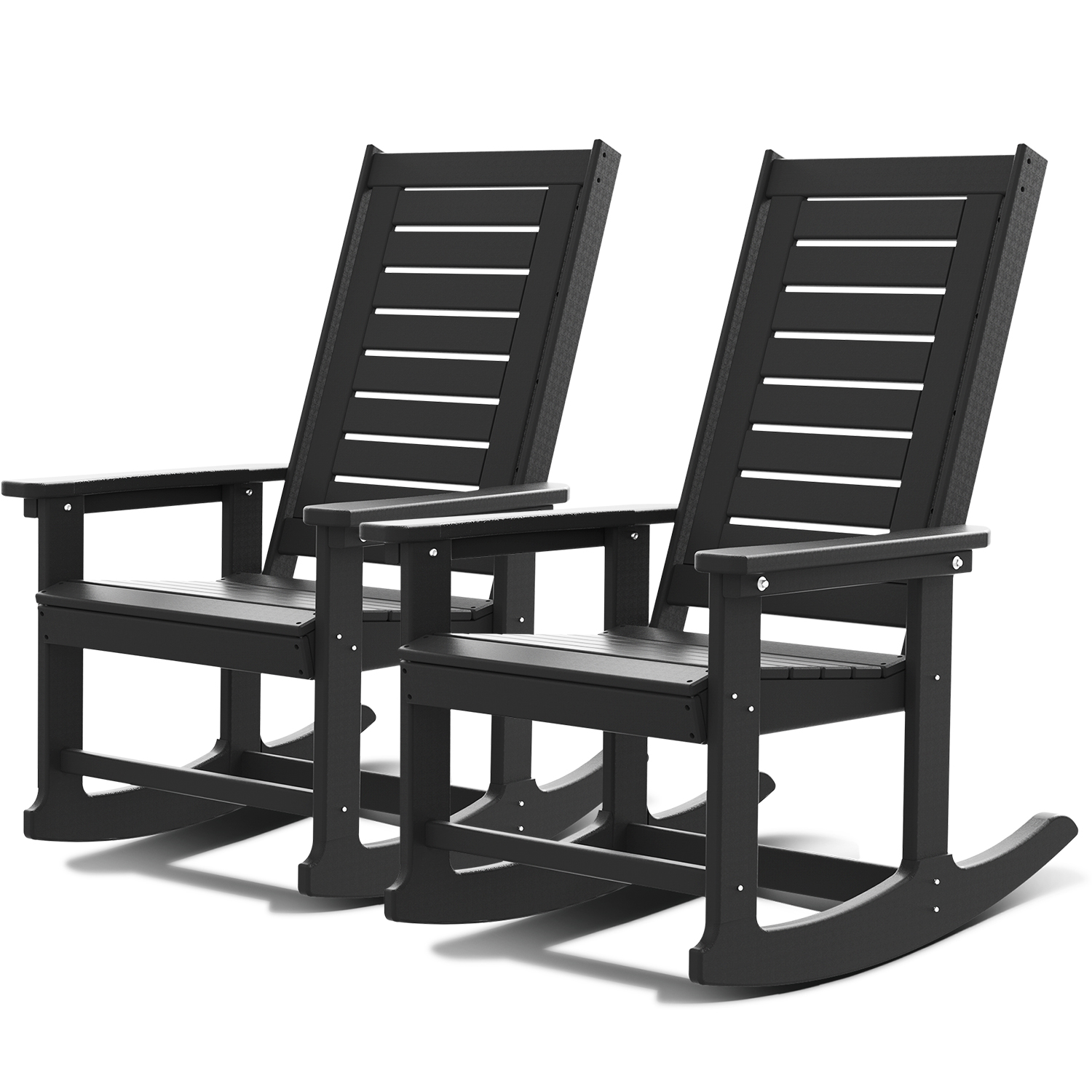GREENVINES Outdoor Rocking Chairs Set of 2, HDPE Porch Rocker