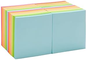 Amazon Basics Square Sticky Notes, 3x3 Inch, 24-Pack