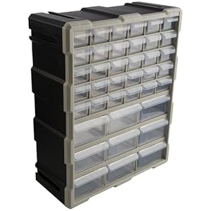 Stalwart 39-Drawer Plastic Small Parts Organizer – Desktop or Wall Storage
