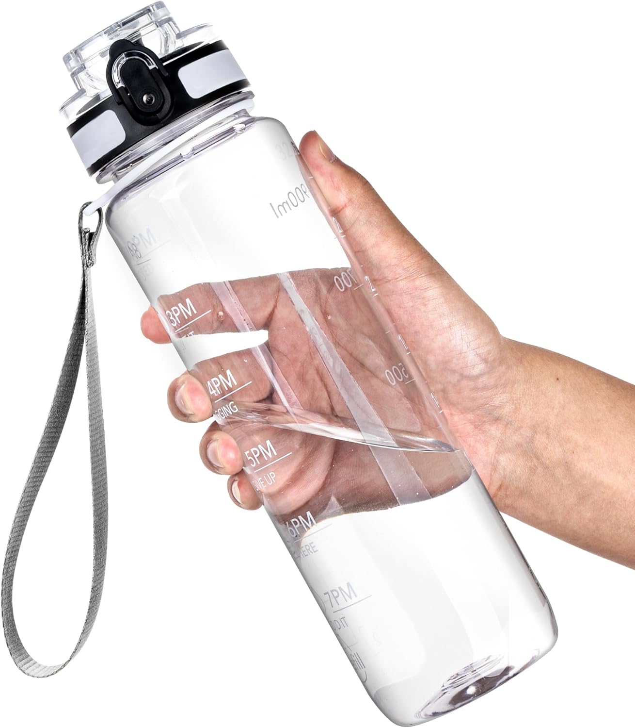 OLDLEY Water Bottle, 32oz Motivational Sports Water Bottle with Time Marker