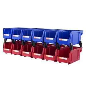 VEVOR Plastic Storage Bins 12 Pack, Hanging Stackable Organizer Bins (11 x 5 x 5-Inch)