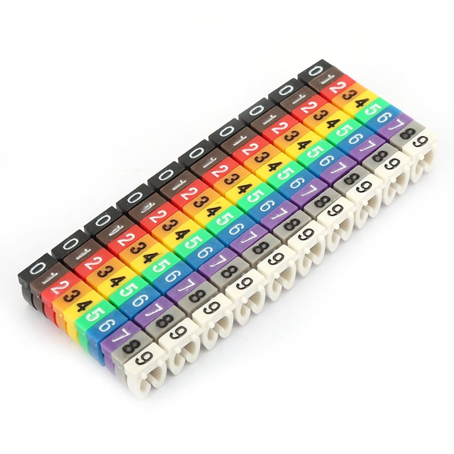 0-9 Wire Cord Cable Marker Set, Color-Coded Plastic Tube Markers