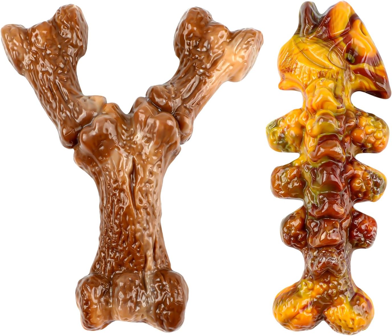 Aroocke 2-Pack Tough Large Dog Chew Toys - Bacon Flavor