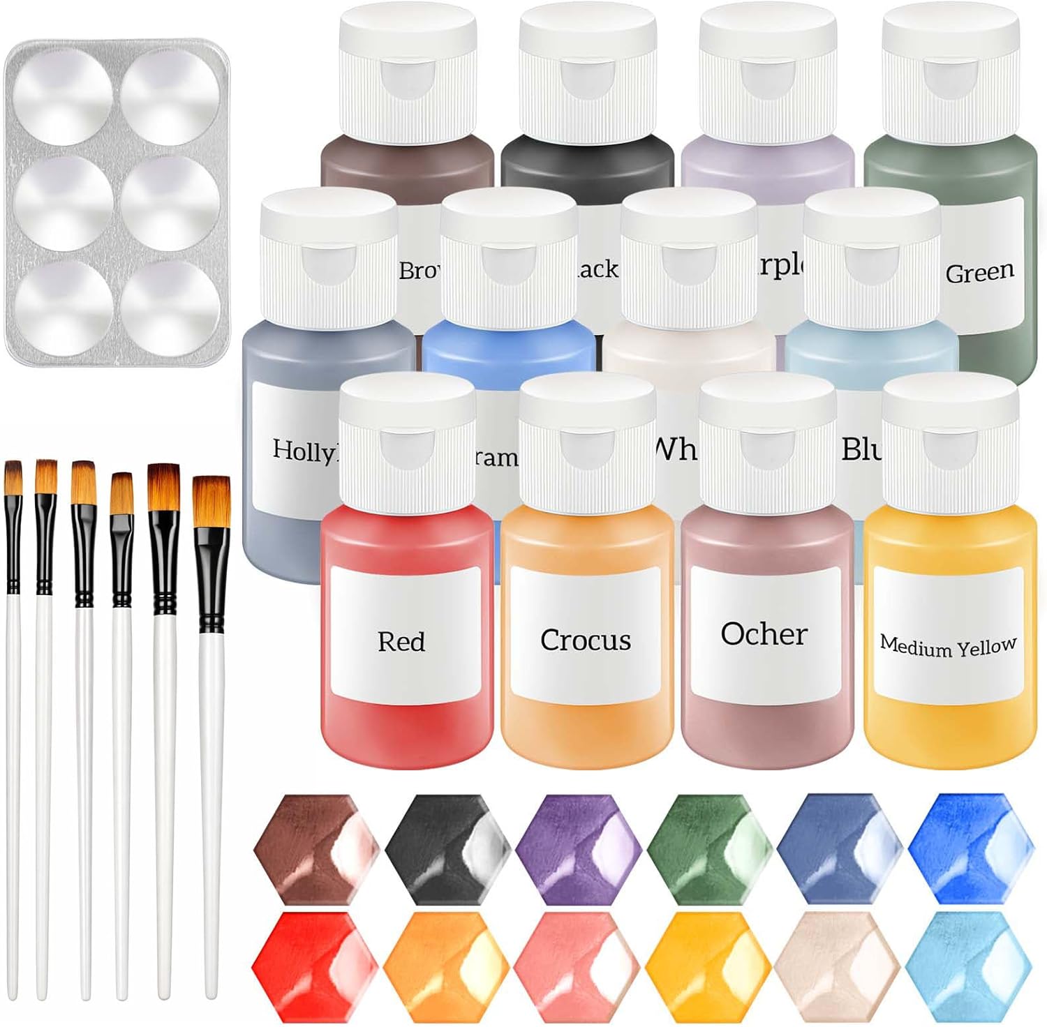 Dunzoom Set of 12 Underglaze for Ceramics Kit