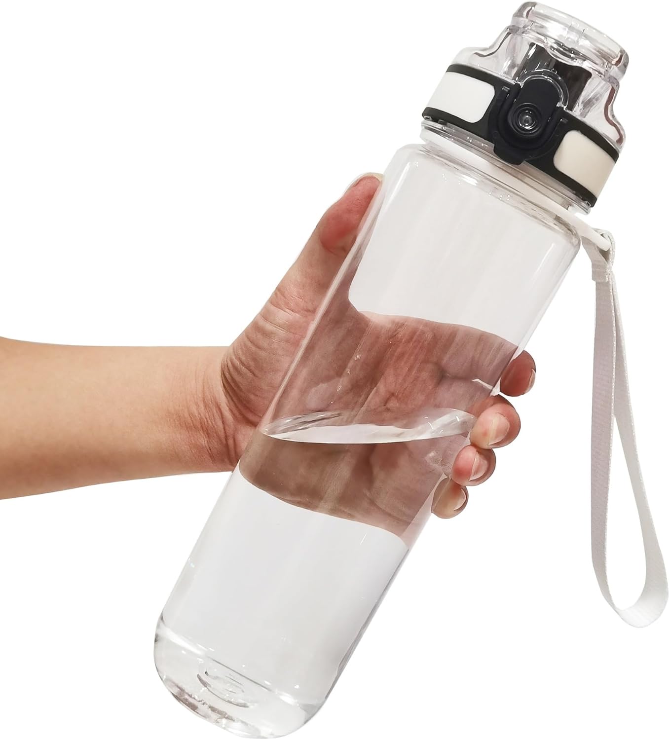 GearTek Clear Plastic Water Bottle | No Markings 32oz Chug Lid