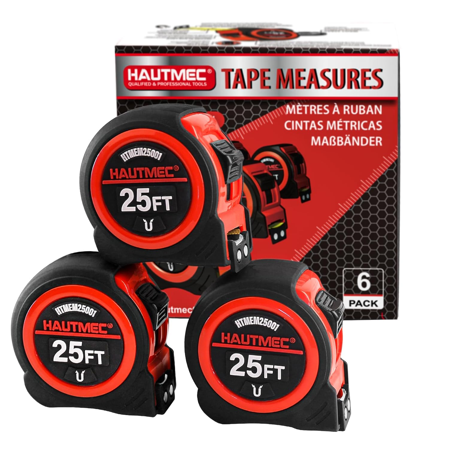 HAUTMEC 25 Ft Heavy Duty Tape Measure