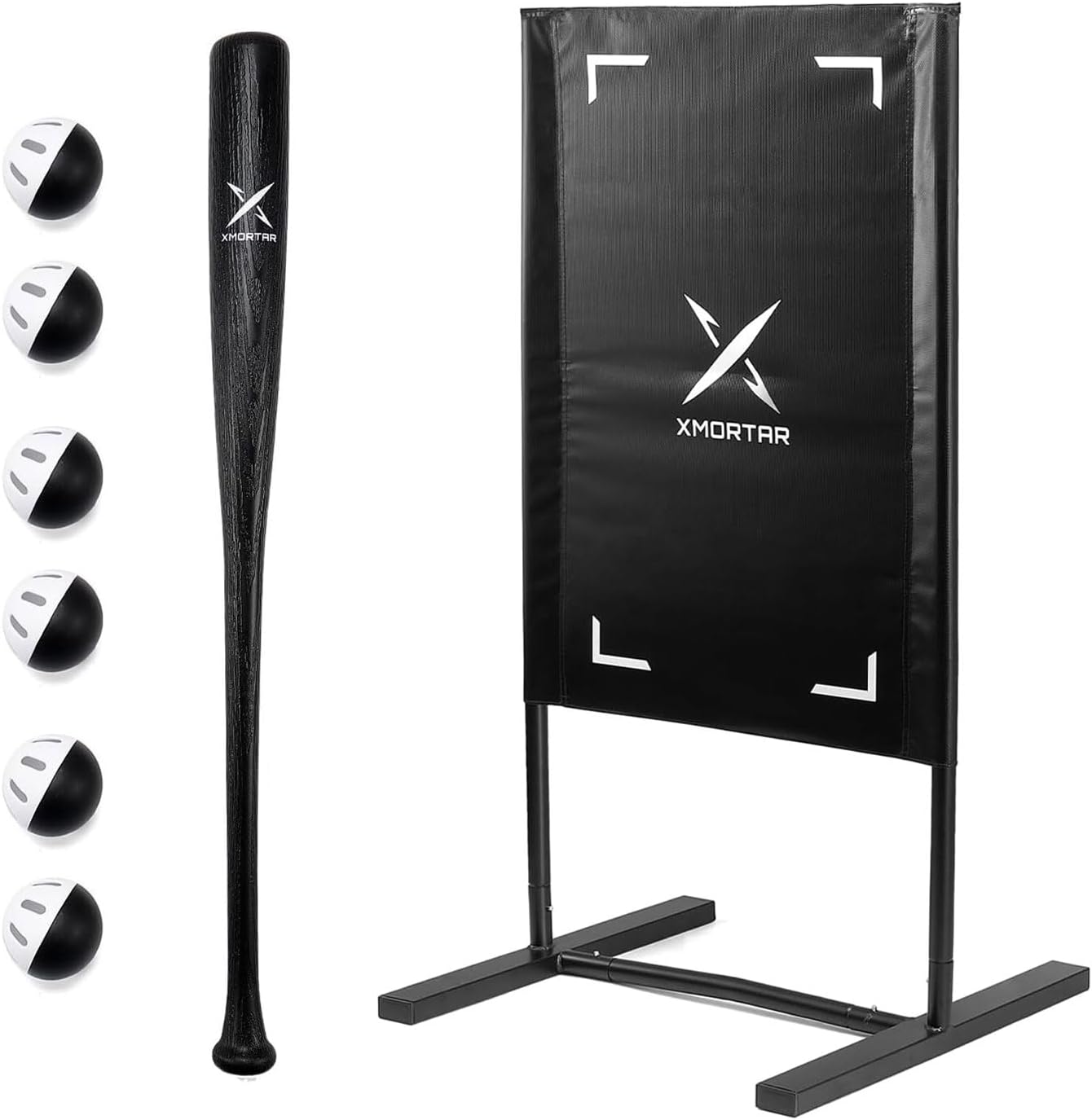 Xmortar Backyard Showdown Set Plastic Baseball Bat Set with Strike Zone Target