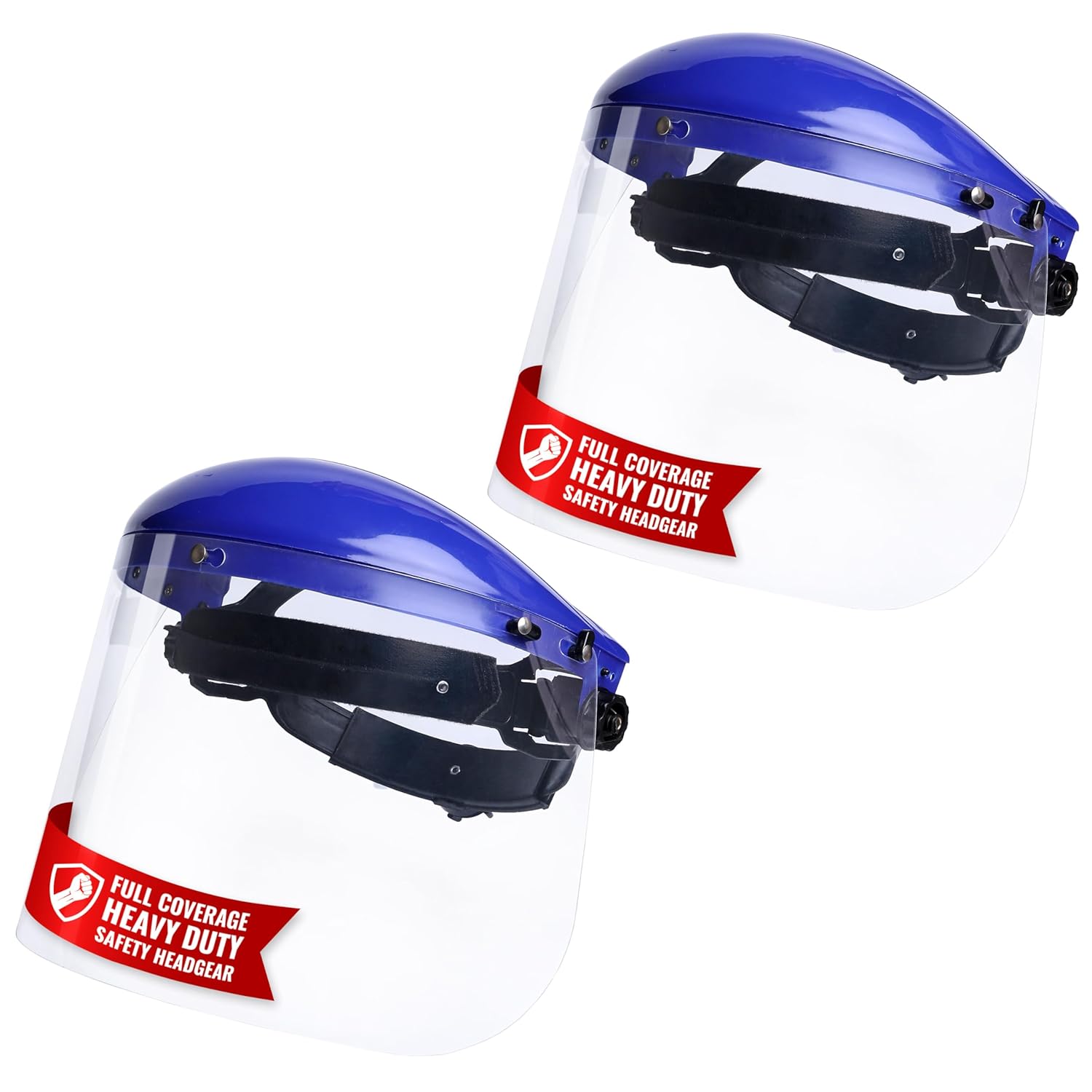 BISON LIFE Clear Lightweight Protective Headgear Safety Face Shield with Crown and Ratchet Suspension