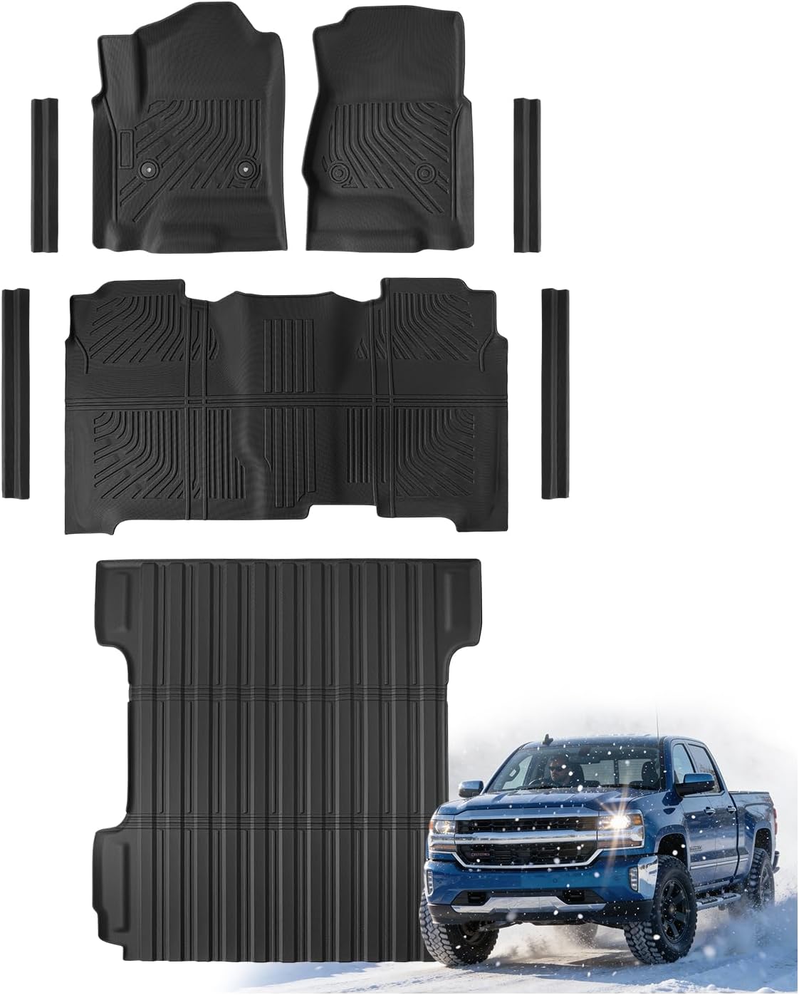 TAPTES Truck Bed Mat & Floor Liners for Chevy Silverado & GMC Sierra