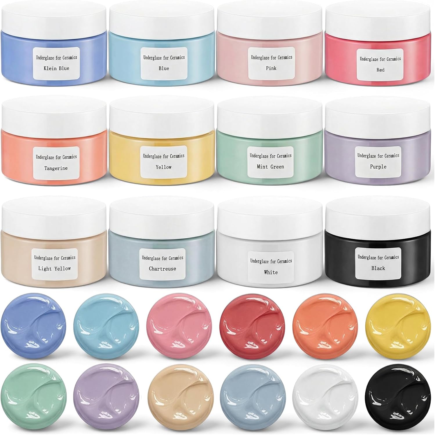 LemonSecret Set of 12 Ceramic Underglaze Paint Pigment for Clay Pottery