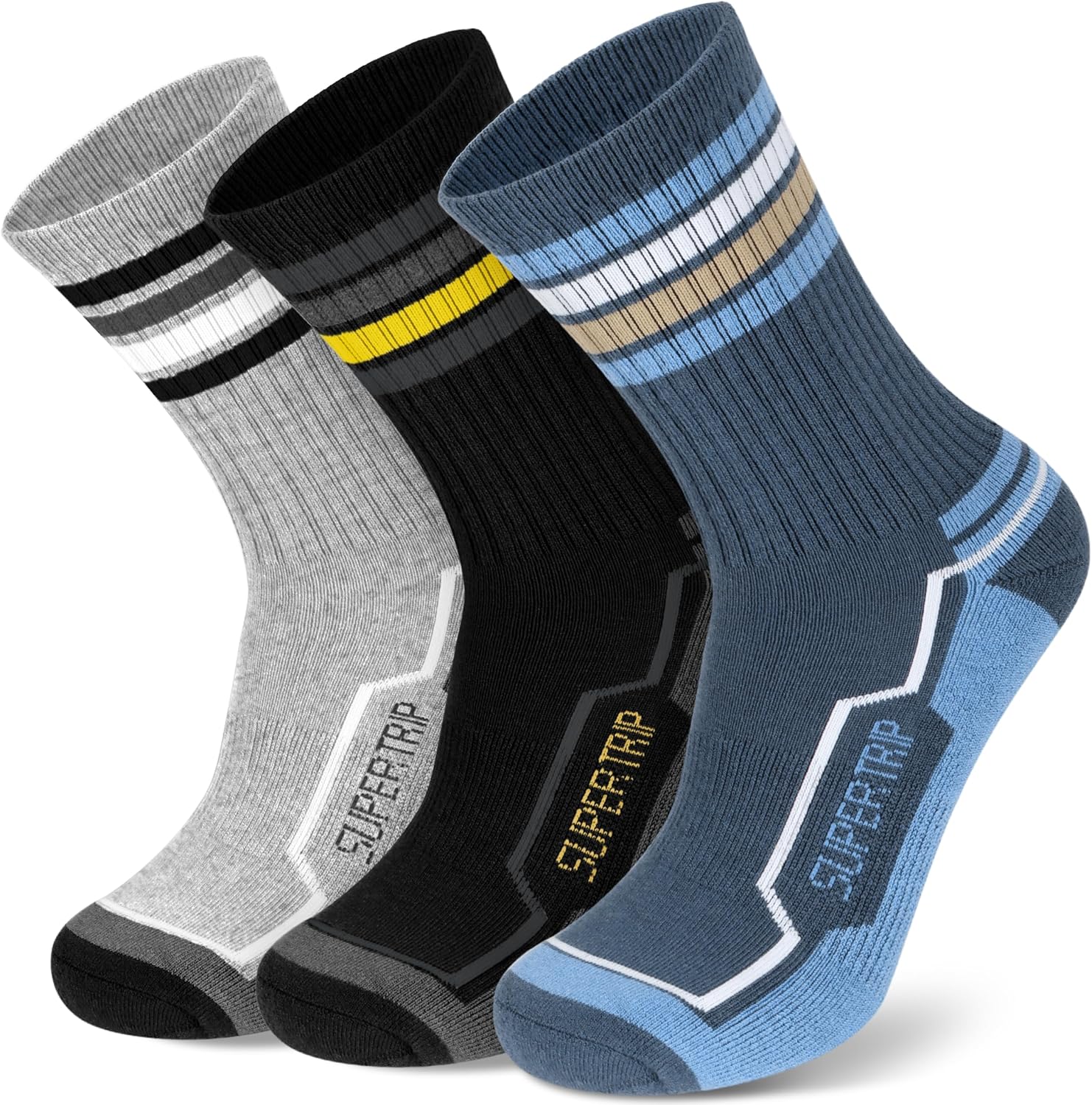 Supertrip Merino Wool Hiking Socks for Men 3/5 Pairs Moisture Wicking Thermal