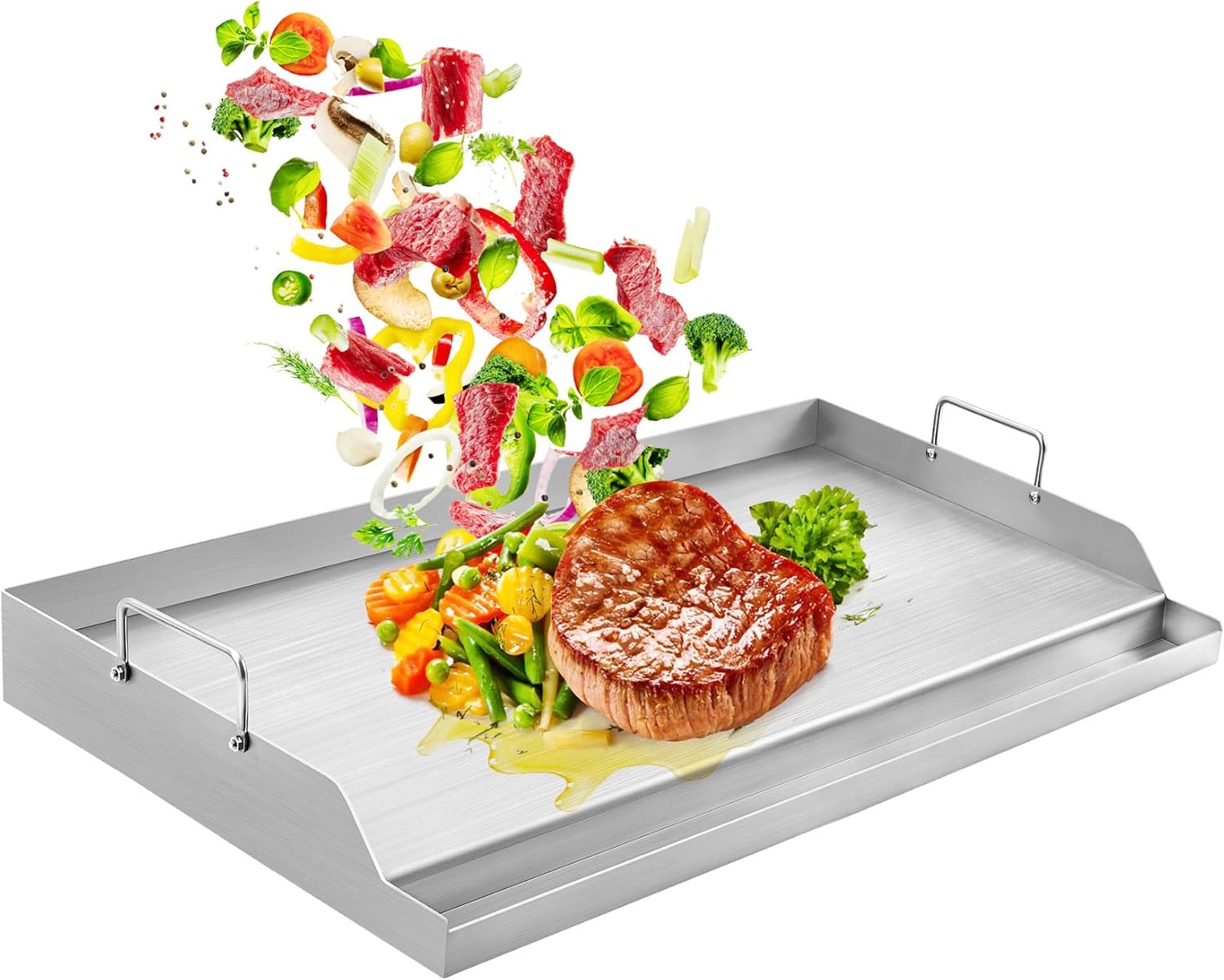 GasSaf Universal Stainless Steel Griddle, 25" x 16