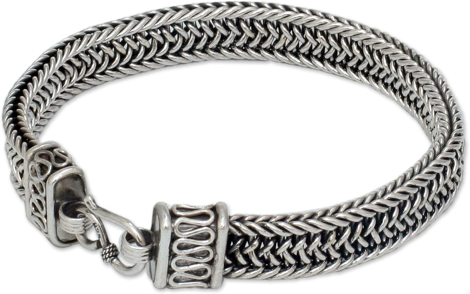 NOVICA Artisan Sterling Silver Braided Bracelet