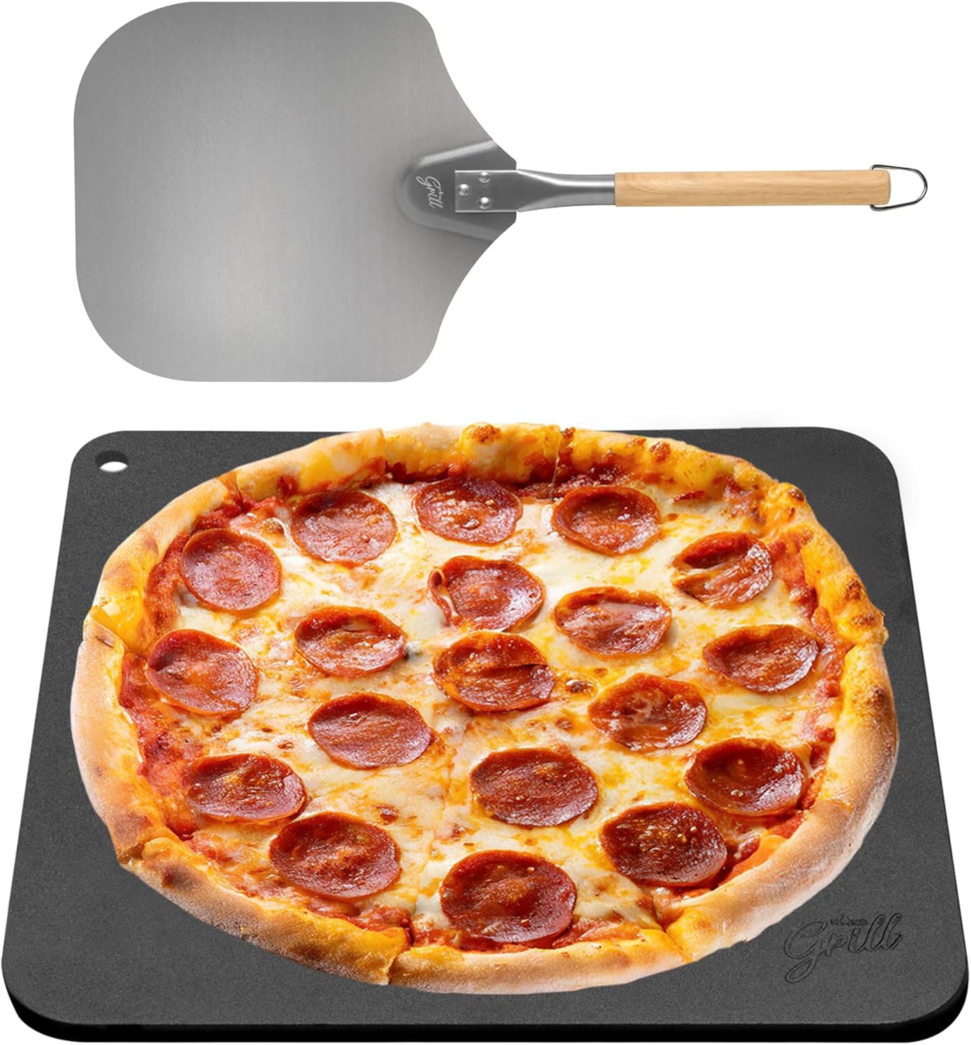 Hans Grill Pizza Steel PRO by Hans Grill | XL 1/4" Thick Square Conductive Metal Baking Steel for Oven and BBQ