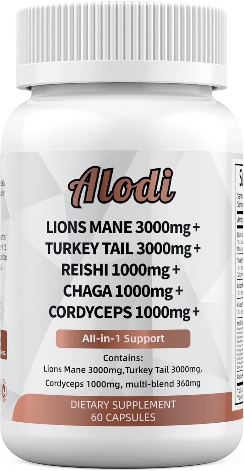 Orelo Super Mushroom Blend - Lions Maine, Turkey Tail, Reishi, Chaga, Cordyceps Meshima Maitake Shiitake Tremella Porcini Enoki All-in-1 Packed with Over 15+ Mushrooms for Men & Women - Lab Tested