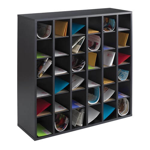 Wood 36-Compartment Mail Sorter